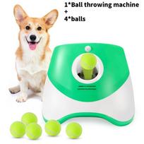 Pet Automatic Ball Launcher With Light Control For Outdoor Dog Play And Exercise Green beige