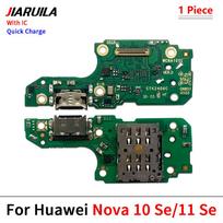 11Pcs , USB Charging Port Charger Dock Connector Board Flex For Huawei Nova 11 Pro 11 SE 11Z 11I 11 Pro Y61 With Microphone gray