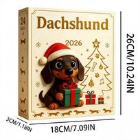 Christmas Dachshund Advent Calendar 24Pcs 2D Acrylic Dog Pendant Ornaments 2026 Holiday Countdown Collectible Xmas Surprise Decor Gift M brown