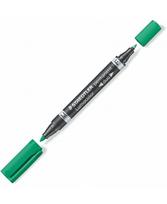 Dvipusis permanentinis žymeklis STAEDTLER LUMOCOLOR DUO, žalias