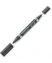Dvipusis permanentinis žymeklis STAEDTLER LUMOCOLOR DUO, juodas