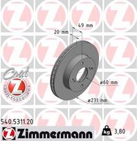 ZIMMERMANN 540.5311.20 Stabdžių diskas