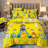3D Spausdintas Pikachu Patalynės KomplektasPokemon Antklodės Užvalkalas Pagalvės Užvalkalas Vaikams Berniukui MergaiteiAnime Charmander Antklodė Antklodė EU Single(135*200cm)3pcs