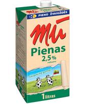 Pienas MŪ, 2.5% riebumo, 1 l