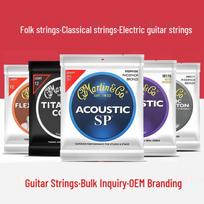 Martin Brass Acoustic & Electric Guitar Strings M-7050 black