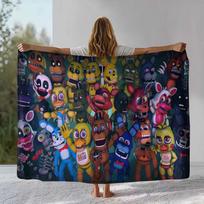 Baisusis Freddy F-FNAF žaidimai Flanelinis pledas, Itin minkštas šiltas pliušinis užklotas namams miegamojo lovai sofai biurui stovyklavimui iškylai 75x90cm brown
