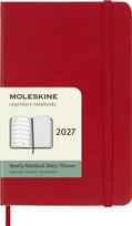Moleskine Savaitinis kalendorius su užrašų knygele kietais viršeliais Moleskine 2027 12M P, raudonas