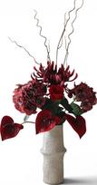 Botane Dirbtinių gėlių puokštė Poised Red, 1 vnt.