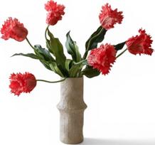 Botane Dirbtinių gėlių puokštė Dark Pink Parrot Tulip