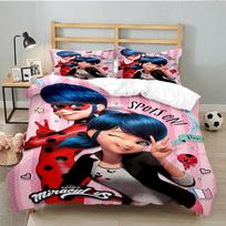 Miraculous Adventures 3PCS Bedding set,Ideal for 1pc Duvet Cover And 2pcs Pillowcases Perfect for Fan gift,Ideal for Bedroom, Dormitory 140cmx210cm