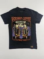 Steven Rhodes Shirt Mens Small Black Worship Coffee Dark Lord Horror Graphic Tee Unisex T-Shirt M black