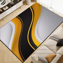 Luxury Black and Gold Rug Abstract Area Modern Living Room Decor Carpet Sleek Washable Non-slip Bedroom Office Floor Mat Study 1.9x2.9ft(60x90cm) orange