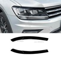 For Volkswagen Tiguan MK2 2017 2018   ABS Black Car Headlight Eyebrows Headlamp Eyelid Cover Trim Car Accessories ABS Black gray