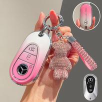 Anglies pluošto automobilio rakto dangtelis, dėklas, korpusas Mercedes Benz E C S G klasėms GLC CLE CLA GLS AMG W205 W213 W222 C260 E200 E400 E63 pink