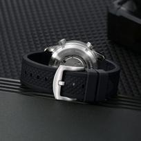 BERNY AM439M/AM439MS Diving Watch Strap Quick Release Diver Watches Silicone Band Stainless Steel Bands Replacement black