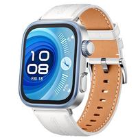 Leather Watch Strap Compatible with Huawei Watch Fit 3 / Fit 4 / Fit 4 Pro / Fit 5 / Fit 5 Pro - Replacement Wristband White blue