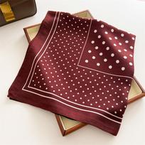 Simple fashion polka dot imitation velvet herringbone pattern cotton and linen small square scarf silk scarf headscarf shawl scarf women's scarf 68*68cm (1-3cm error) black
