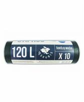 Šiukšlių maišai SKUBIS STRONG, 120 litrų, rulone 10 vnt., 30 µm, juodos spalvos