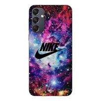 Phone case - MANIACASE - Samsung Galaxy A54 - Silicone - Nike logo - Stylish black juoda