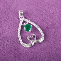 Green Onyx Gemstone 925 Sterling Silver Jewelry Zircon Pendant 1.27  For Wedding CZP-4-11 blue