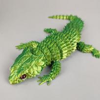 Naujas 3D spausdintas krokodilas, sąnarių judinamas, juokingos dovanos, sukamasis, biuro, namų stalo dekoracijos, amatai, dekoras, 3D spausdinimo žaislai 23CM green