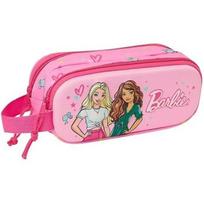 Safta Barbie Trousse Double 3D pour Enfants d'âge Scolaire, Confortable et Polyvalente, qualité et résistance, 21 x 6 x 8 cm, rožinė