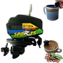 Wind Up Mini Boat Motor Coffee Stirrer Unique Easy To Clean Novelty Boat Motor Coffee Mixer Durable Boat Engine Coffee Stirrer gray