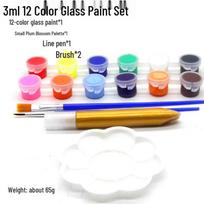 3ml Waterproof Glass Paint Pen for DIY 3D Hand Painting - No-Bake, Stereoscopic Outlining blue