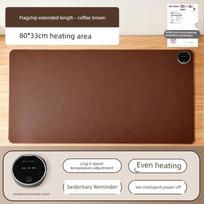 Heated Desk Mat Mouse 3C Certified Desktop 2025 New Model Heating Office Electric Heating Writing Computer Hand Warmer Pad Extended Version [Coffee Color | 80X33Cm] - 3C ruda