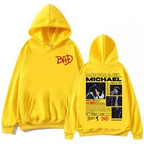 90-ųjų roko dainininkas Michael Jackson prekių gobtuvai Mada Vintažiniai gobtuviniai džemperiai Vyrai Moterys Laisvi kasdieniai megztiniai Streetwear M geltona