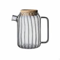 Heat Resistant Glass Teapot and Cold Large Capacity Drink Carafe Lidded Water for 1100ML gray