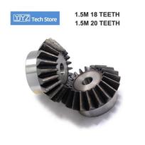 1.5M18T 1.5M20T Bevel Gear 1.5 Mod 18 Teeth 20 Teeth Hole 6/8/10/14/15/16mm Precision Pinion Transmission 45# Steel 90° Angle 1.5M20T 8mm hole