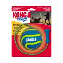 KONG High-Viz Bunji Ball – šviečiantis kamuolys šunims su elastine virve