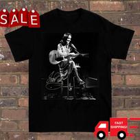 Joan Baez Signature Gyvo Koncerto Marškinėliai Klasikiniai Juodi Unisex S-5XL 1R222 S gray