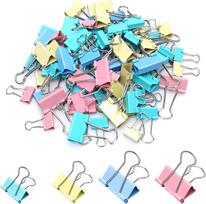 75pcs Binder Clips Colored Bulldog Clips Paper Clips Large Medium Small Metal Paper Clip for Office School Home Shops Document blue
