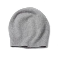 Selected Fine Merino Pure Wool Knitted Hat Fashion Curling Stacking Hat Autumn and Winter Cold Hat Unisex One size fits all (46cm-56cm) gray