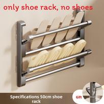 Modern Minimalist Metal Wallmount Shoe Rack For Bathroom Organization Fold 50CM beige