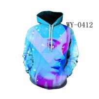 Billie Eilish 3D Color Print Hoodie with Hat - European and American Style 5XL