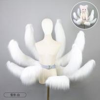 Pliušinė Devyniaragė Lapės Uodega Cosplay Rekvizitas Suaugusiems Anime Konvencijos Kostiumas - Baltos, Raudonos, Rožinės Versijos Snow White white