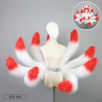 Pliušinė Devyniaragė Lapės Uodega Cosplay Rekvizitas Suaugusiems Anime Konvencijos Kostiumas - Baltos, Raudonos, Rožinės Versijos Snow White-Red white