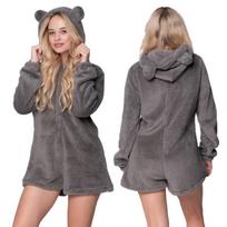 Onesie Kigurumi Pajamas Jumpsuit Costume Teddy Bear Gray [Onesie14] gray