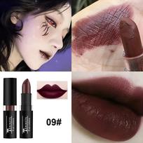 12 Colors Matte Nude Clay Lipstick Vampire Makeup Punk Black Lip Gloss Dark Paint Stick Durable Waterproof Lasting Cosmetics