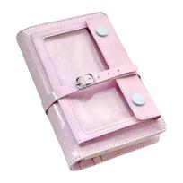 A6 PU Binder Journal with Clear PVC Cover and 60 Sheets Blank Pages PU Leather Binder Diary Notebook For Note Taking Journaling rožinė