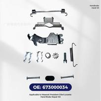 Hand Brake Pad Repair Kit Maserati Quattroporte M156 Ghibli M157 673000034 Set sidabras