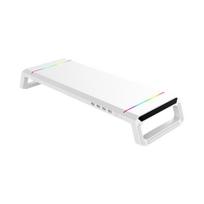 4USB PC Monitor Stand 7-color RGB light strip Monitor Arm Storage Space Bar Laptop Monitor Stand With USB Charging balta