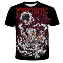 One Piece Gear 5 Nika Luffy Manga Panel Full Print T-Shirt, Anime Casual Sport Tee For Men Women Kids,  Streetwear Top 6XL brown