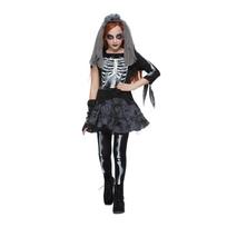 Mergaitės skeletas Zombių nuotakos kostiumai Helovino Cosplay puošni vakarėlio suknelė M black