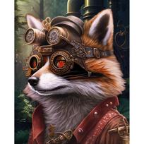 5D deimantinė mozaika 40×50 cm – Steampunk Racoon (LG330e)