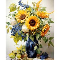 Tapybos pagal skaičius rinkinys 40×50 cm – Golden sunflowers bouquet (MG2482e)