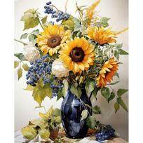 5D deimantinė mozaika 40×50 cm – Golden Sunflowers Bouquet (LG342e)